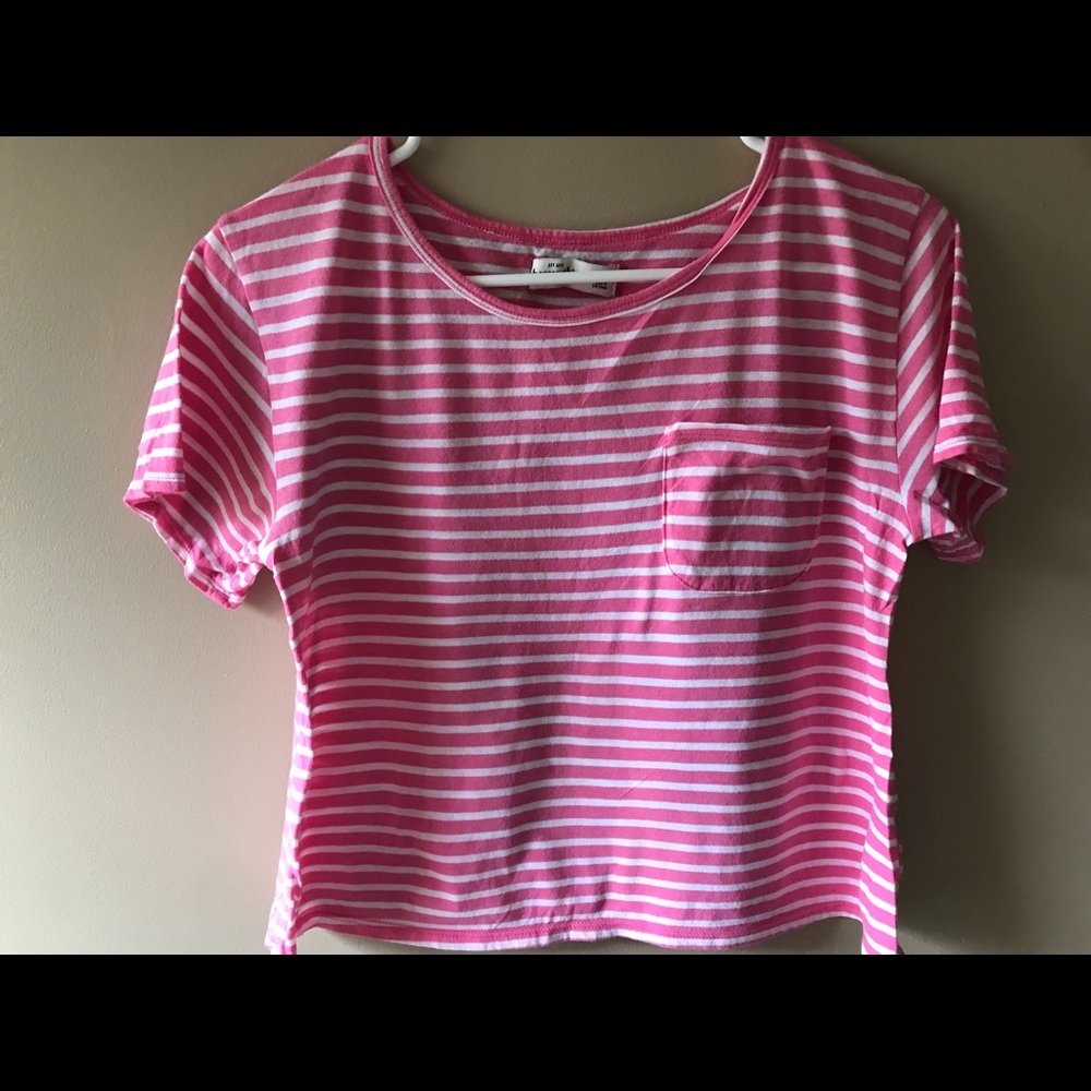 Striped pink and white t-shirt